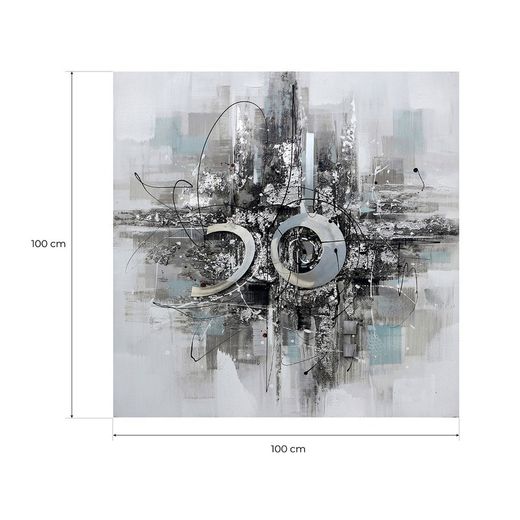 Quadro decorativo 3D, 100 x 100 cm, a olio multicolore | Collezione Astratti