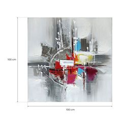 Quadro decorativo 3D, 100 x 100 cm, ad olio multicolore | Collezione Abstract