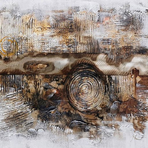 Quadro decorativo 3D 'Passaggio del tempo', 120 x 3,5 x 60 cm, a olio | Collezione Astratto