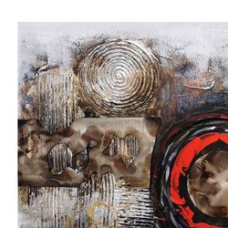 Quadro decorativo 3D 'Passaggio del tempo', 120 x 3,5 x 60 cm, a olio | Collezione Astratto