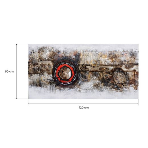 Quadro decorativo 3D 'Passaggio del tempo', 120 x 3,5 x 60 cm, a olio | Collezione Astratto
