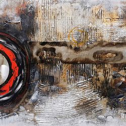 Quadro decorativo 3D 'Passaggio del tempo', 120 x 3,5 x 60 cm, a olio | Collezione Astratto