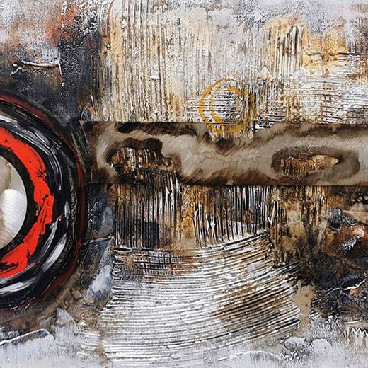 Quadro decorativo 3D 'Passaggio del tempo', 120 x 3,5 x 60 cm, a olio | Collezione Astratto