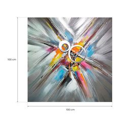 Quadro decorativo 3D esplosione, 100 x 100 cm, olio multicolore | Collezione Astratto