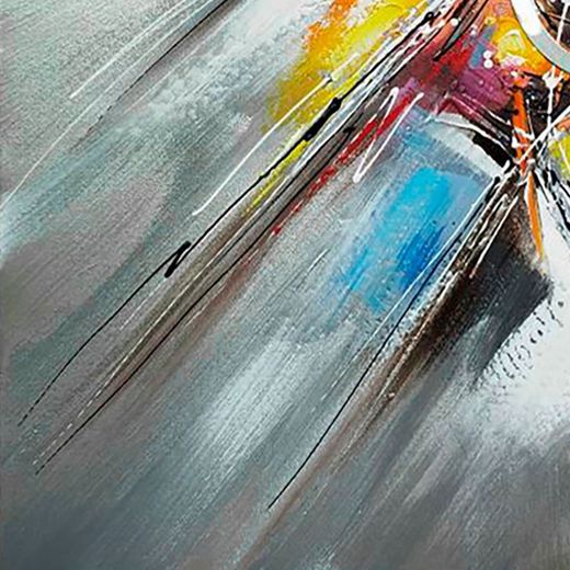 Quadro decorativo 3D esplosione, 100 x 100 cm, olio multicolore | Collezione Astratto