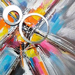 Quadro decorativo 3D esplosione, 100 x 100 cm, olio multicolore | Collezione Astratto