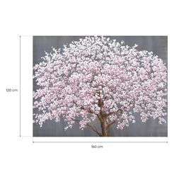 Quadro decorativo con albero e fiori bianchi, 120 x 160 cm | Collezione Natura