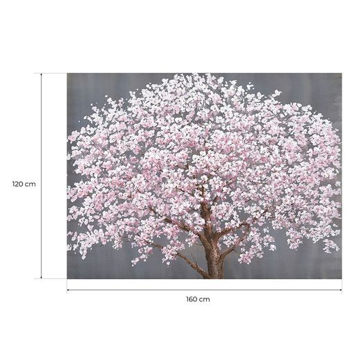 Quadro decorativo con albero e fiori bianchi, 120 x 160 cm | Collezione Natura