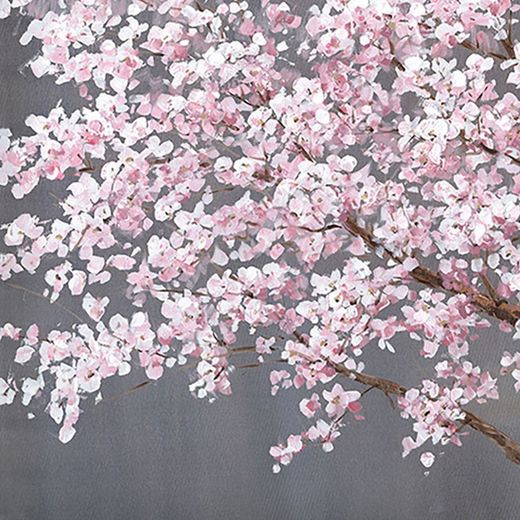 Quadro decorativo con albero e fiori bianchi, 120 x 160 cm | Collezione Natura