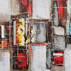Quadro decorativo 3D rettangoli, 120 x 80 cm | Collezione Abstracto