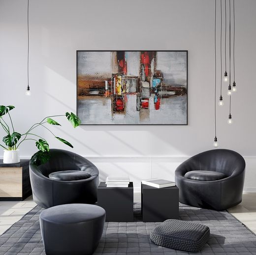 Quadro decorativo 3D rettangoli, 120 x 80 cm | Collezione Abstracto