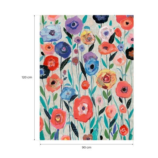 Quadro fiori, 90 x 120 cm, multicolore | Collezione Serie Abstracto