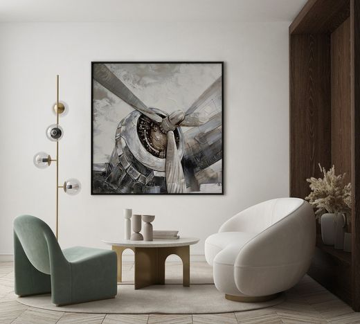 Quadro elica aereo, 100 x 100 cm | Collezione Serie Oggetti