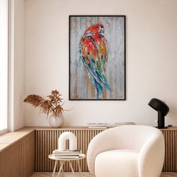 Quadro pappagallo, 80 x 120 cm | Collezione Serie Animali