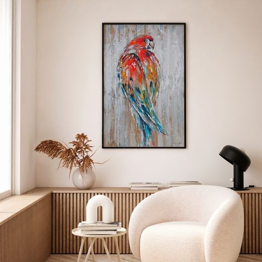 Quadro pappagallo, 80 x 120 cm | Collezione Serie Animali