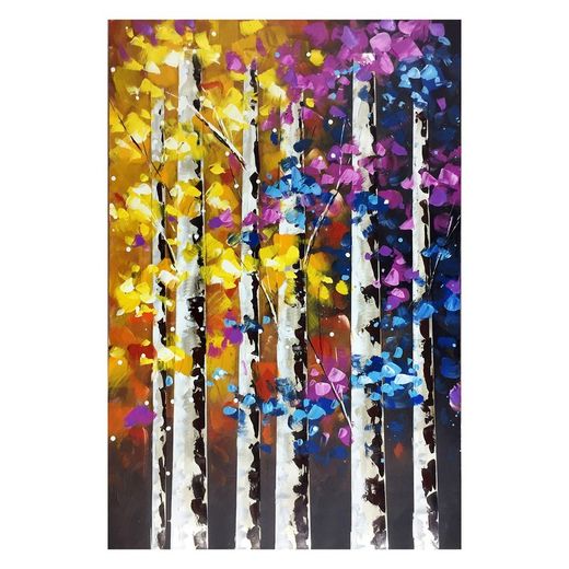 Quadro paesaggio notturno alberi, 80 x 120 cm | Collezione Serie Abstracto