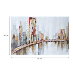 Quadro paesaggio urbano con ponte, 120 x 80 cm | Collezione Serie Urbano