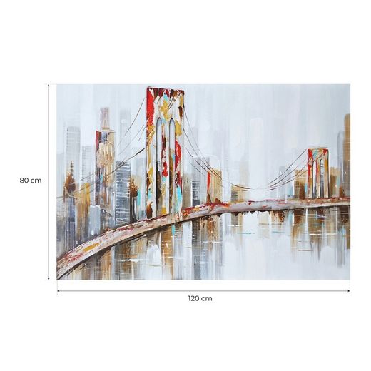 Quadro paesaggio urbano con ponte, 120 x 80 cm | Collezione Serie Urbano