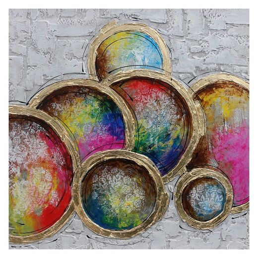 Quadro piatti colorati, 100 x 100 cm | Collezione Serie Objetos