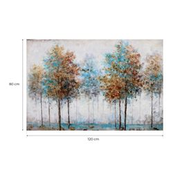 Quadro alberi, 120 x 80 cm, autunno blu | Collezione Serie Naturaleza