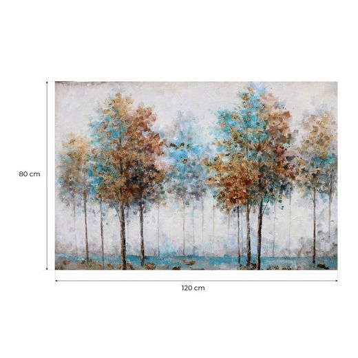 Quadro alberi, 120 x 80 cm, autunno blu | Collezione Serie Naturaleza