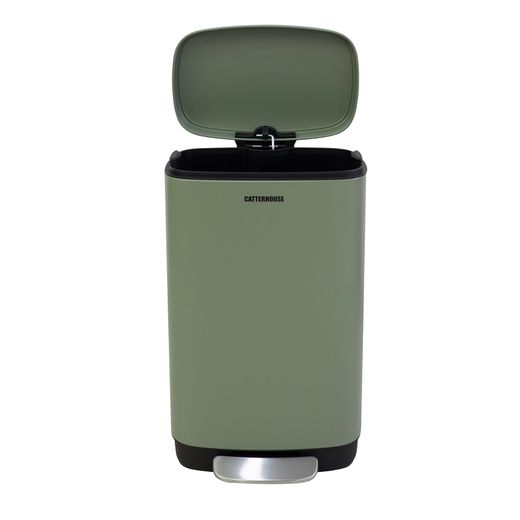 CATTERHOUSE Planeta 30L Metall-Recycling- und Abfalleimer, 33,5 x 30 x 60,5 cm, mit Pedal, herausnehmbarem Eimer und Soft-Close-Funktion – Modernes und praktisches Design für Küche und Bad
