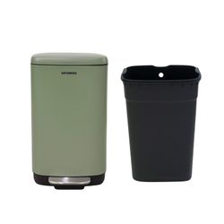CATTERHOUSE Planeta 30L Metall-Recycling- und Abfalleimer, 33,5 x 30 x 60,5 cm, mit Pedal, herausnehmbarem Eimer und Soft-Close-Funktion – Modernes und praktisches Design für Küche und Bad