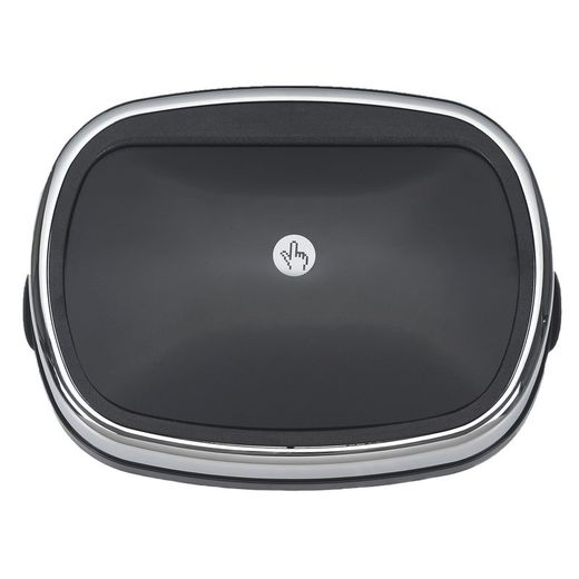 Cubo de reciclaje, 39,5 x 28 x 57 cm, de acero inoxidable y abs en plata | Colección  Futuro