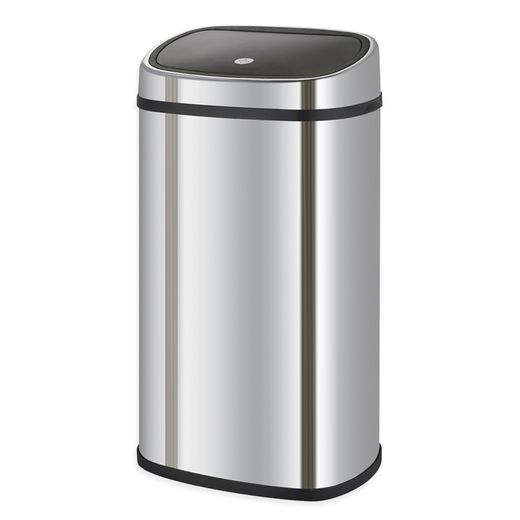 Abfalleimer, 39,5 x 28 x 57 cm, aus Edelstahl und ABS in Silber | Kollektion Futuro