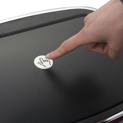 Abfalleimer, 39,5 x 28 x 57 cm, aus Edelstahl und ABS in Silber | Kollektion Futuro