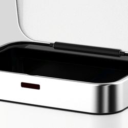 Cubo de reciclaje, 42 x 30 x 76 cm, de acero inoxidable y abs en blanco | Colección Cosmos