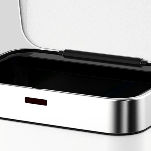 Cubo de reciclaje, 42 x 30 x 76 cm, de acero inoxidable y abs en blanco | Colección Cosmos