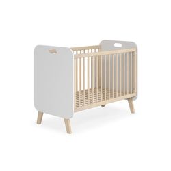 Culla, 126,8 x 68 x 96 cm, in legno di pino bianco e naturale | Collezione Paris