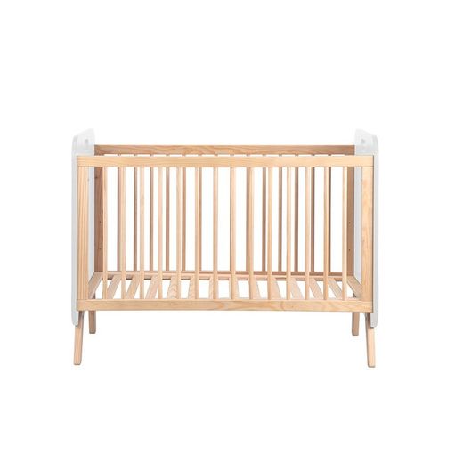 Culla, 126,8 x 68 x 96 cm, in legno di pino bianco e naturale | Collezione Paris