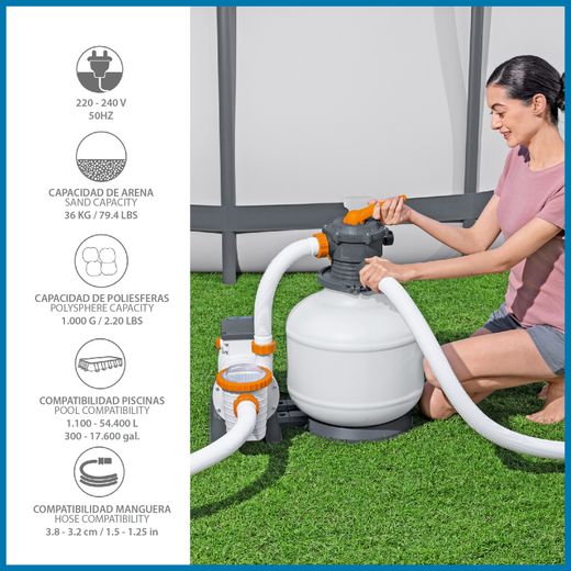 Filtro a sabbia Bestway Flowclear 11.355 l/h per piscine fuori terra