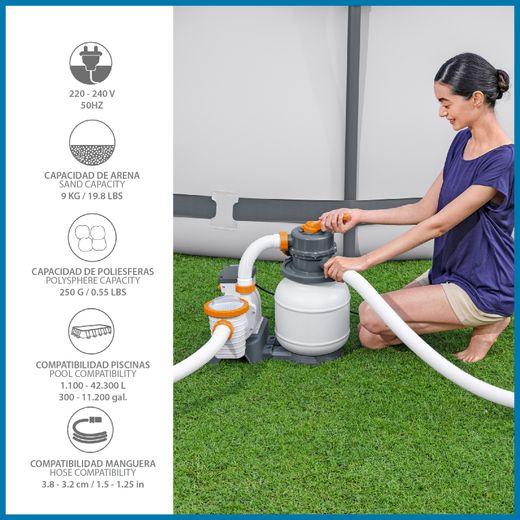Filtro a Sabbia Bestway Flowclear 5.678 l/h per Piscine Smontabili