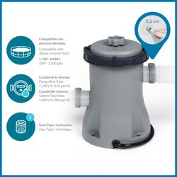 Filtro a cartuccia Bestway 1.249 L/h per piscine smontabili