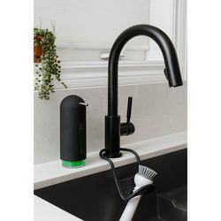 Dispensador de jabón, 7 x 10 x 20 cm, de abs en negro | Colección Penguin