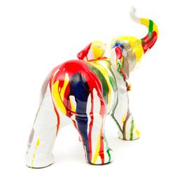 Elefante, 25 x 12 x 24 cm, de poliresina multicolor