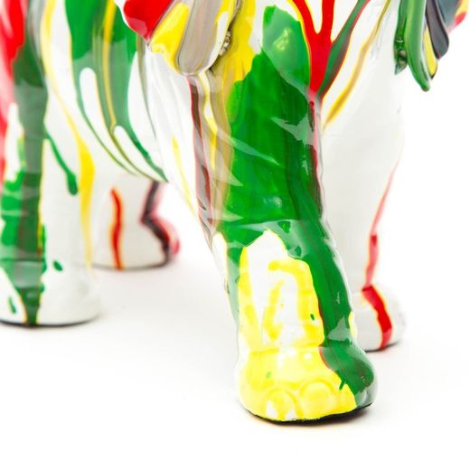 Elefante, 25 x 12 x 24 cm, de poliresina multicolor