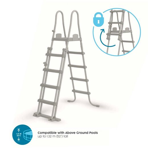 Escalier de Sécurité Bestway Flip & Lock pour Piscines Démontables 132 cm
