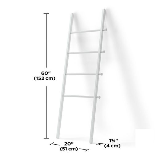Scala decorativa, 51 x 4 x 152 cm, in legno e metallo bianco | Collezione White