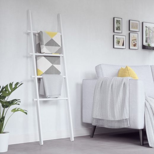 Scala decorativa, 51 x 4 x 152 cm, in legno e metallo bianco | Collezione White
