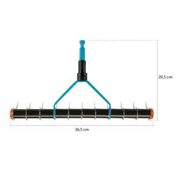 Escarificador de césped Gardena Combisystem, 35 cm de ancho, dientes galvanizados, compatible con mangos