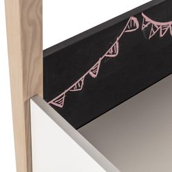 Scrivania, 100 x 40 x 155 cm, in legno naturale e bianco | Collezione Roxana