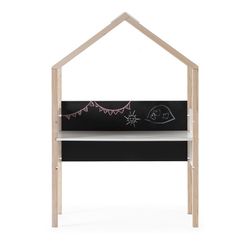 Scrivania, 100 x 40 x 155 cm, in legno naturale e bianco | Collezione Roxana