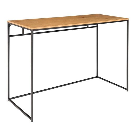 Scrivania, 100 x 45 x 75 cm, in legno e acciaio, finitura rovere e nero | Collezione Vita