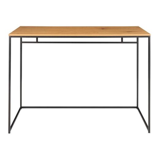 Scrivania, 100 x 45 x 75 cm, in legno e acciaio, finitura rovere e nero | Collezione Vita