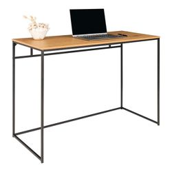 Scrivania, 100 x 45 x 75 cm, in legno e acciaio, finitura rovere e nero | Collezione Vita