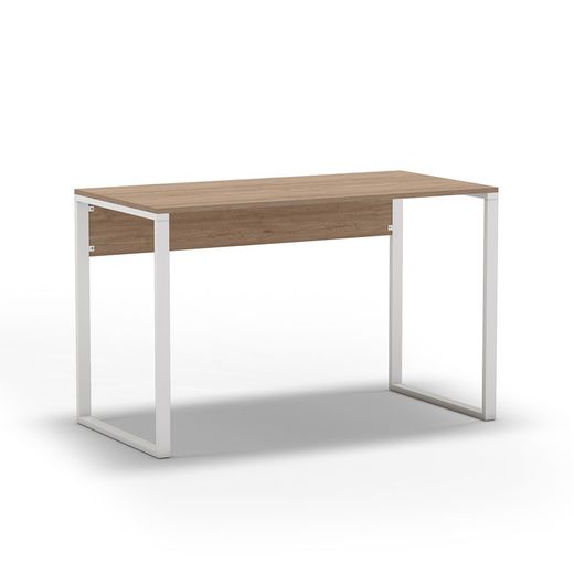Escritorio, 110 x 60 x 75 cm, de madera y metal en natural y blanco | Colección Inna